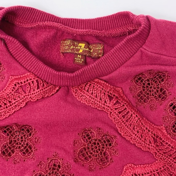 7 for All Mankind Size 10-12 Burgundy Sweatshirt - Picture 3 of 3